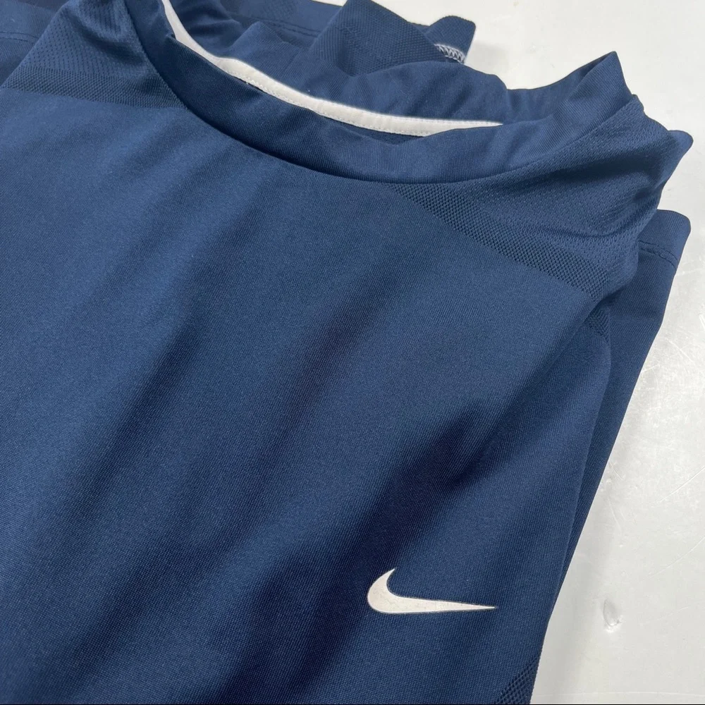 Nike Fit Dry Mens Shirt Size XL Navy Blue Athletic Gym Sports Polyester - Picture 7 of 8
